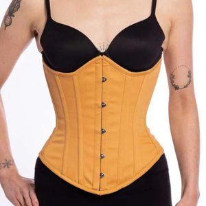 NWOT Orchard Corset Beige Cotton Romantic Curve Longline Underbust Corset Sz 20